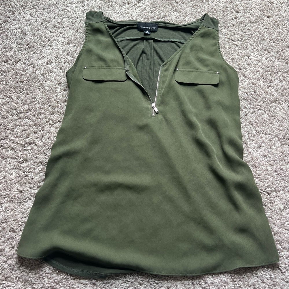 Express Olive Green Sleeveless Top